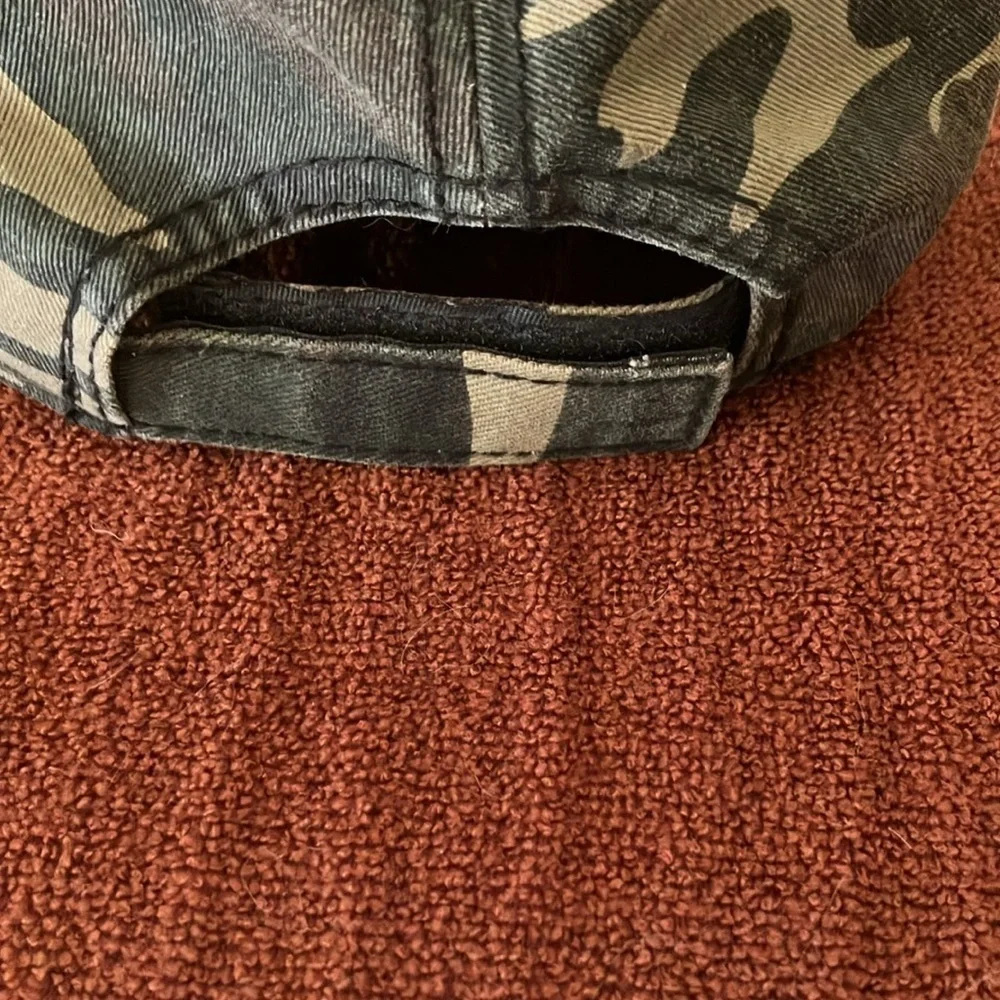 George Brand Green Camo Hat adjustable one size fits most- slightly curved brim